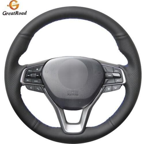 Hand-stitched Black PU Artificial Leather Car Steering Wheel Cover for Honda Accord 10 2018 2019 Insight 2019
