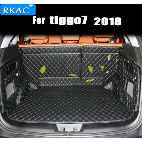 RKAC Car Custom Trunk Mats For tiggo 7 2018 Waterproof Carpets Cargo Liner Interior Accessories car styling no smell 5 colors