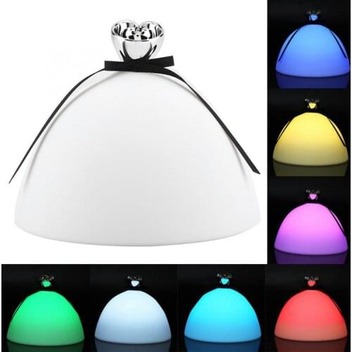 Creative princess dress pat silicone lamp USB charging LED night light colorful lights family holiday interior decoration