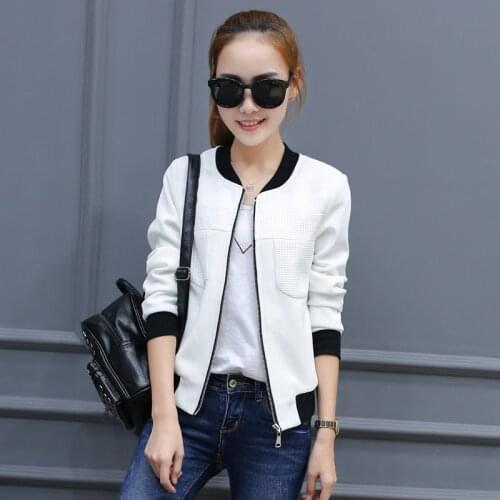 Spring Baseball Jackets Women Basic Solid Stand Collar Bomber Jacket Women Autumn Casual Long Sleeve Slim Coat Female Outerwear
