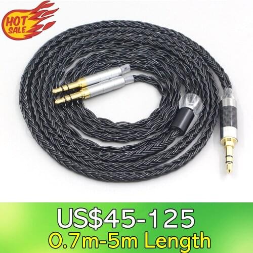 LN007421 16 Core 7N OCC Black Braided Earphone Cable For Focal Clear Elear Elex Elegia Stellia 3.5mm Pin Headphone