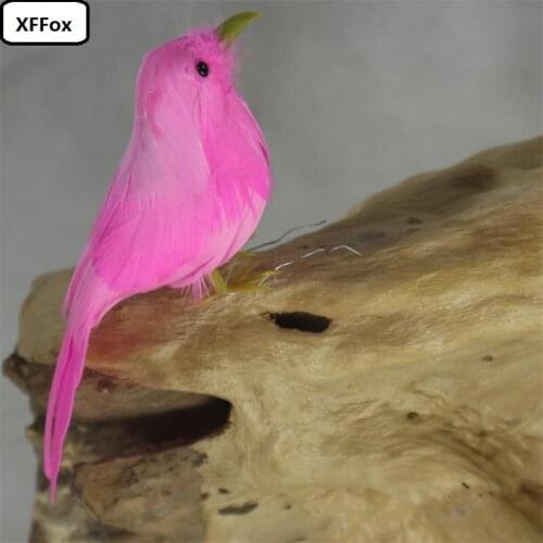 Small simulation dark pink bird model foam&furs real life mini cute bird doll gift about 12cm xf1109