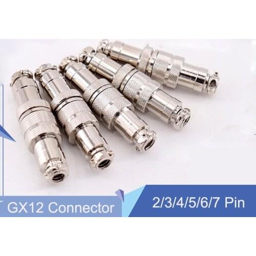 GX12 Metal Cable Connector 2 3 4 5 6 7 Pin 12mm Female and Male Aviation Plug Socket Soldering Welding Docking Connectors