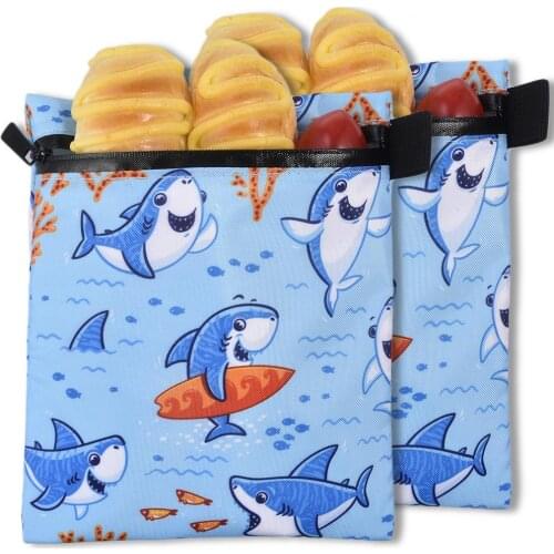 2pcs Reusable Snack Bag Waterproof Bread Sandwich Bag Pouch Portable Breakfast Holder For School Camping Work Travel