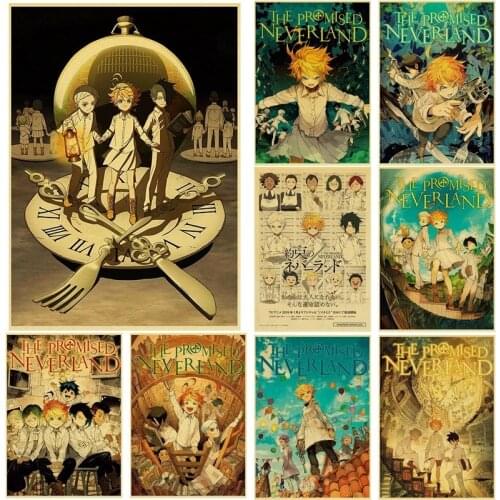 New Anime Cartoon The Promised Neverland Poster Prints Wall Painting Good Quality Poster Home Decoration