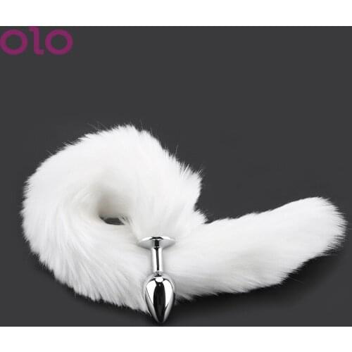 OLO Smooth Touch Cute Sex Toys For Women Men Couples With Cat Ears Headbands Anal Plug Soft Fox Tail Metal Butt Plug Adult Games