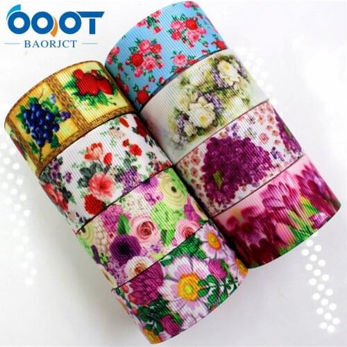 OOOT BAORJCT 175161,1'' 25MM flowers Printed grosgrain ribbon,DIY handmade hair accessories accessories, gifts wedding party