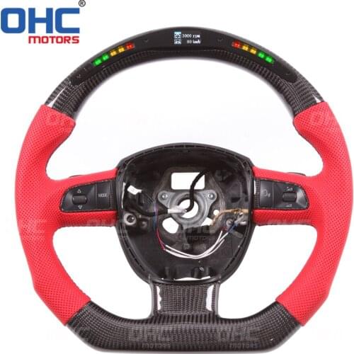 Performance 100% Real Forged Carbon Fiber LED Display Steering Wheel compatible for Aud-i A1 A2 A3 A4 A5 RS3 RS4 RS5 S3 S4 S5
