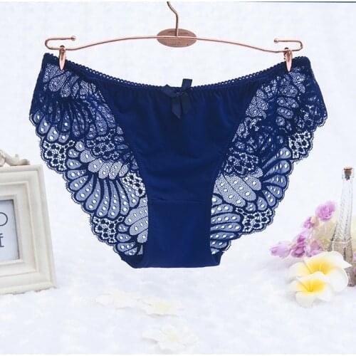 Ice Silk Underwear Women Panties Lace Briefs Girls Sexy Cueca Calcinhas Shorts Transparent Underpants Panty String Lingeries