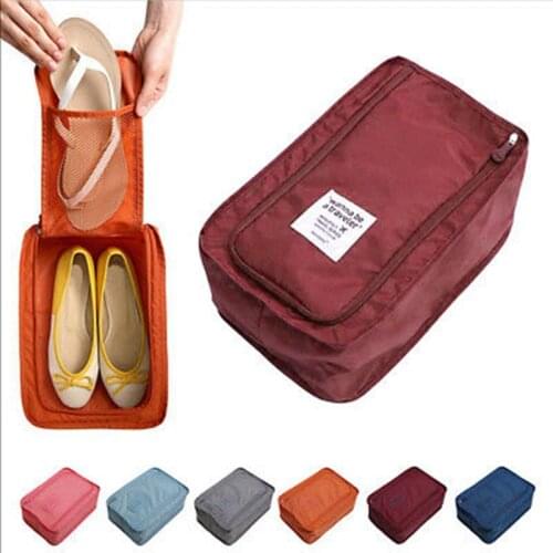 Portable Waterproof Travel Shoe Bag Nylon Foldable Pouch Beach Storage Bag portable Bags Dustproof Shoes Organizer