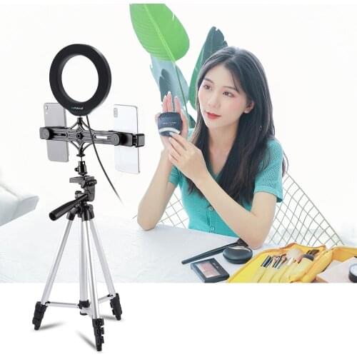 6.2 inch LED Selfie Ring Light & Tripod Stand &Cell Phone Holder Vlogging Video Light Kits For YouTube Video Shooting