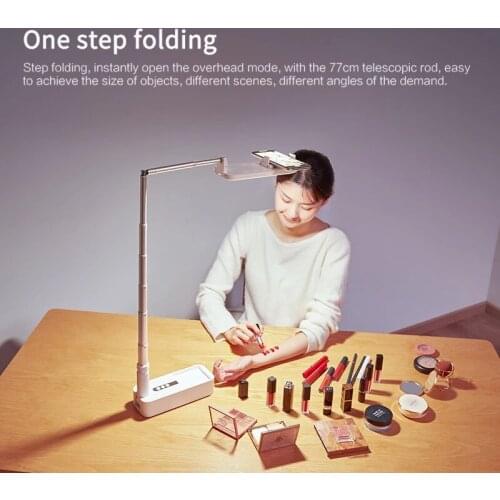 LED Video Foldable Bracket Phone Holder Clip For Youtube Vlog Live Bluetooth Wireless Selfie Stick For IOS Andriod Phones