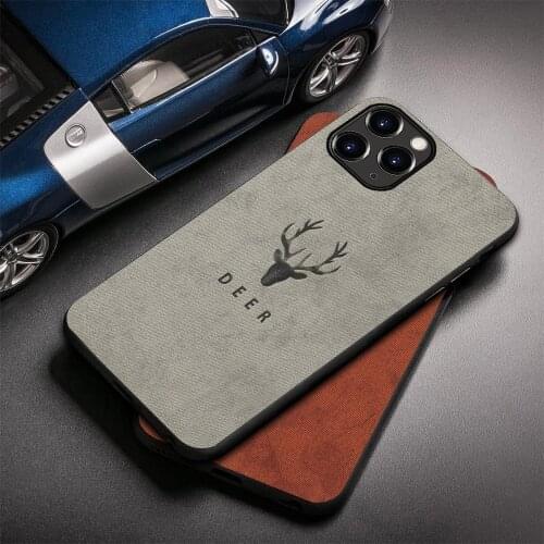 Dragon Deer Cloth Fabric Case For iPhone 11 Cases Silicon Funda Iphone12 12 Pro Max SE 2020 7 8 XR X Xs 6 6s Plus Iphone11 Cover