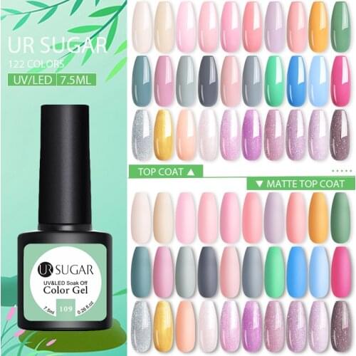 UR SUGAR Pink Spring Matte Nail Gel Polish UV LED Gel Varnish Soak Off Gel Lacquers For Manicures Painting Need Matte Top Coat