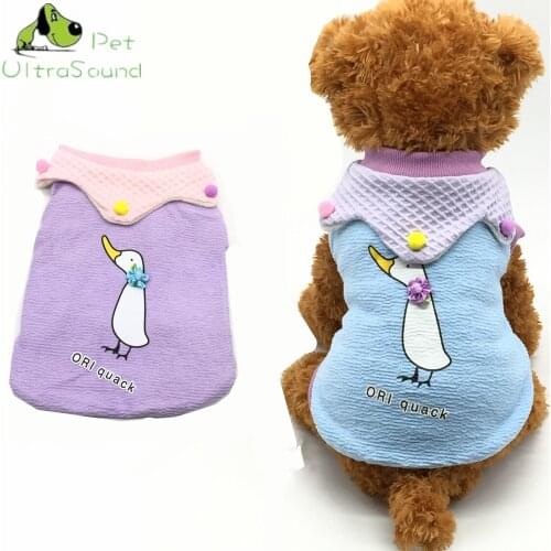 ULTRASOUND PET Winter Warm Pet Dog Clothes Cute little white goose Hooded Thick Cotton Cat Puppy Dogs Coat Jackets S-XXL