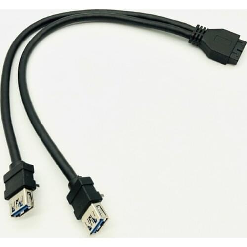 USB3.0 Cable USB Connector for PC Front Panel USB Hub USB 3.0 20pin Header Dual Port USB3 Adapter Fixed Foot for DIY Panel Mount
