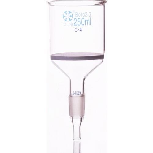 Bush funnel with stopper,Capacity 250ml,Joint 24/29,O.D. 80mm,Effective length 80mm,Sand board funnel,specifications G4/P7