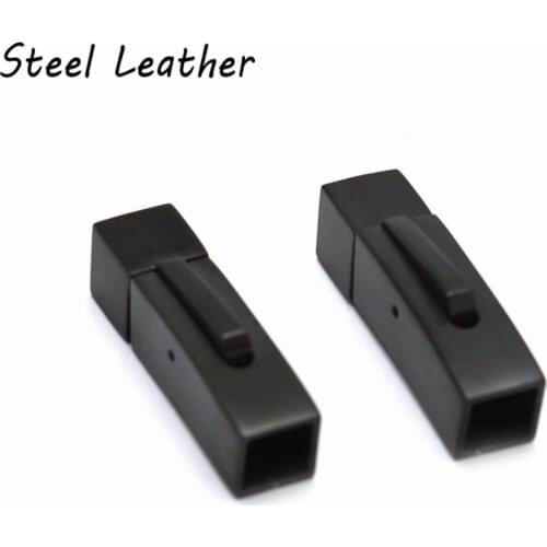 Engrave Logo 10pcs/lot Hole: 6mm New 316L Stainless Steel Clasps with Hooks Fits ound Leather Cord Necklaces & Bracelets Clasps