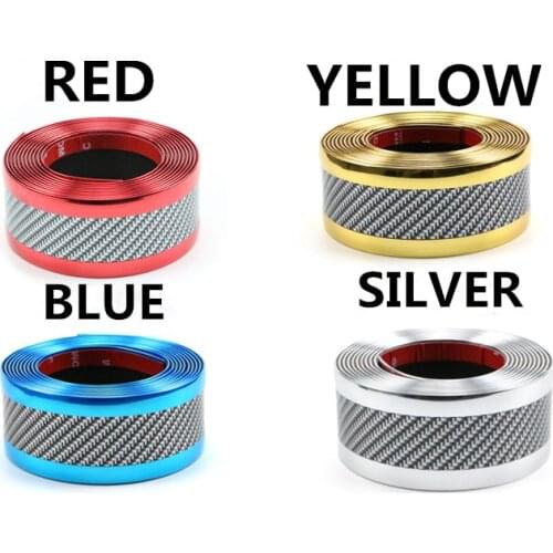 High Quality 5m Car Sticker Carbon Fiber 4 color Rubber Edge Guard Strip DIY Door Sill Protector Edge Guard Anti-scratch Strip