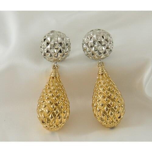 Pineapple Shaped Golden Color Copper Exquisite Style Women Earring New Arrival Spring Wedding Gift Customize Accept