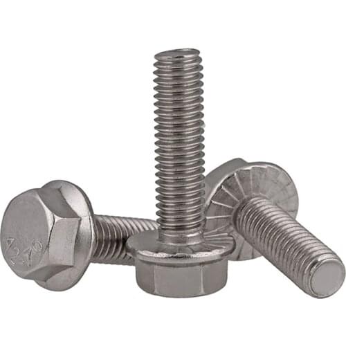 Serrated Flanged Hex Head Screws 304 A2 Stainless Steel Bolts M5 M6 M8 M10 M12