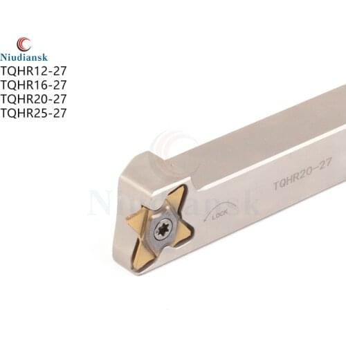 1pc TQHR12-27 CNC Lathe Tool TQHR16-27 Slotted Tool Holder TQHR20-27 TQHR25-27 Spring Steel External Grooving Turning Tool Arbor