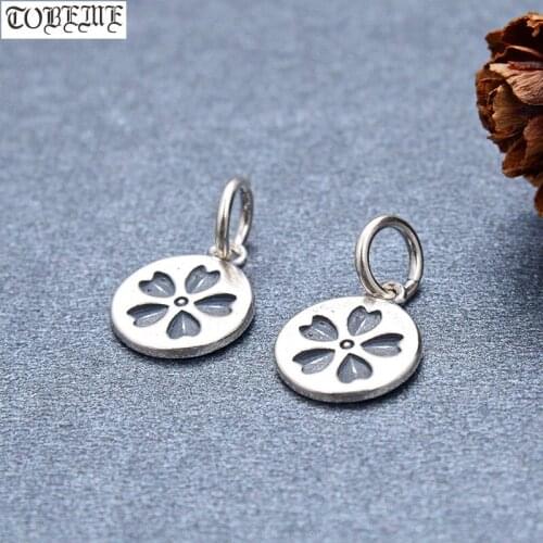 100% 925 Silver Bracelet Charm 925 Sterling Heart-shape Charms DIY Jewelry FIndings Small Pendant