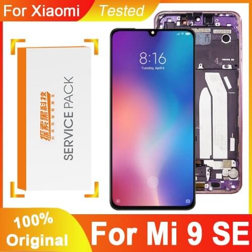 100% Original For 5.97" Xiaomi MI 9 SE Mi9 Se Amoled LCD Display Screen With Frame+Touch Screen Digitizer For MI 9Se Display