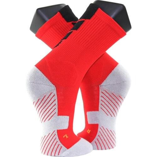 2Pairs/Lot Men Women Socks Compression Cycling Running Basketball Non Slip Terry Autumn Winter Crew Sport