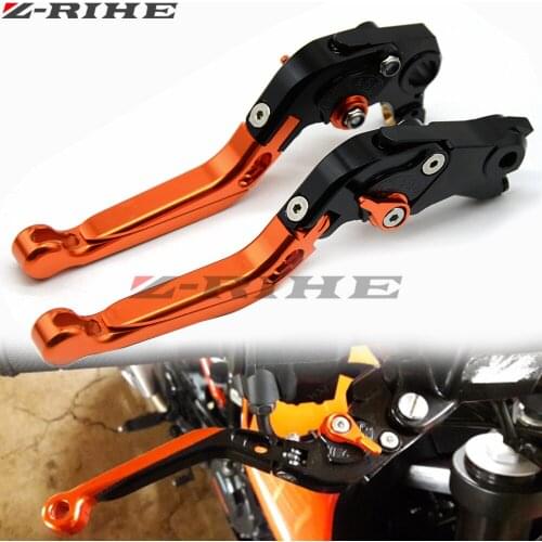 2018 NEW Orange Color Motorcycle CNC Aliminum Adjustable Folding Extendable Brake Clutch Levers Fit For 125 200 390