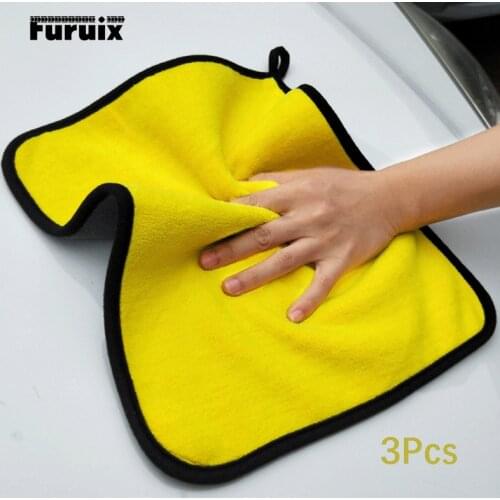 3 pcs 30x30/40/60CM Car Wash Microfiber Towel Car Cleaning Drying Cloth Hemming Car Care Cloth Detailing Car Wash Towel