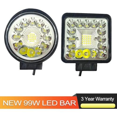 4inch New 99W 123W 12V 24V offroad led light bar Flood barra LED Work Light White Driving Lamp 4x4 Lorry Trailer Car Accessories