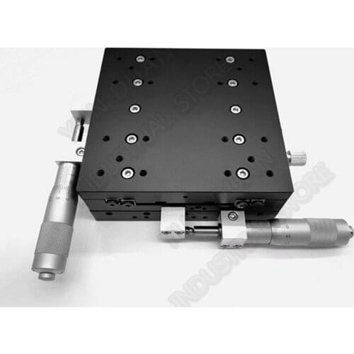 5" XY Axis 125*125mm Trimming Station Manual Displacement Platform Cross Roller Guide Way Linear Stage Sliding Table LY125-L