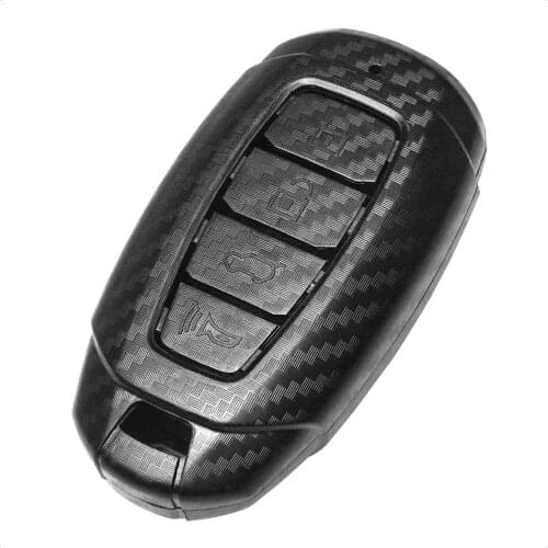 Carbon Fiber Pattern 4 Button Smart Key Case Cover for Hyundai Santa Fe TM/Palisade/Grandeur/Azera/Elantra GT/Kona L529 KeyCover