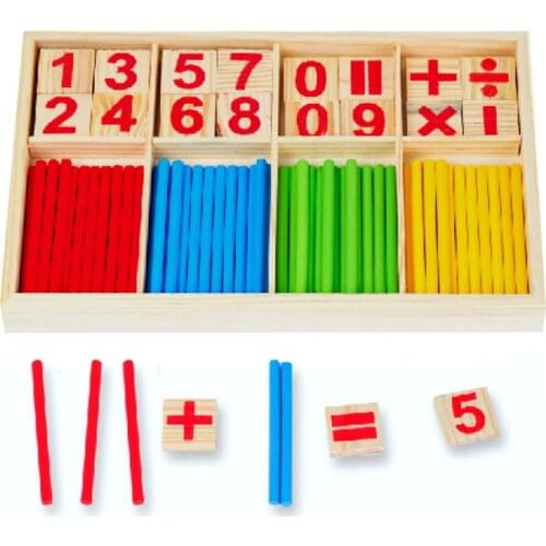 Wooden Montessori Math Toy Puzzles Number Math Game Sticks Educational Toys Kids Learning Teaching Aids Birthday Gifts