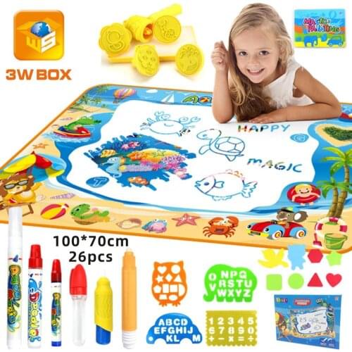 Children Study Draw toy Baby girl boy Educational Toys Gift Funny Magic Water Painting Colorful Write play mat Graffiti blanket