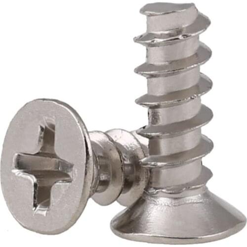 GuHua Philips Tapping Flat End Small Screw Cross Countersunk Flat Head Flat Tail Self Tapping Screws KB M2.6M3M3.5M4 500Pcs