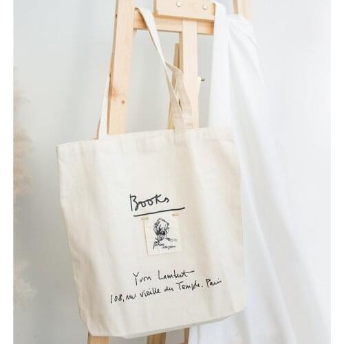 Large Capacity Canvas Tote Bag Cotton Cloth Fabric Reusable Shopping Bag Creative Design Women Casual Handbags