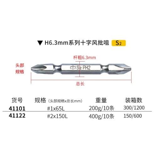 BESTIR taiwan tool S2 alloy steel HRC60-62 H6.3mm 1/4" dr. double end bits sanding nickel surface #1 #2 #3 car tool part