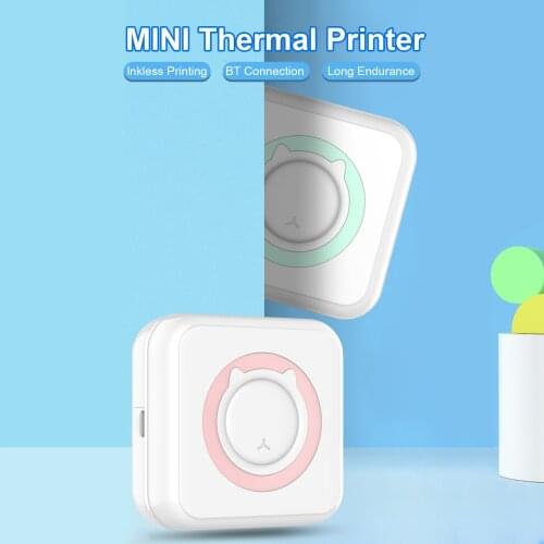 Mini Pocket Photo Printer Portable 203DPI Wireless Bluetooth Thermal Printer For Picture Lable DIY with Thermal Paper 57*30mm