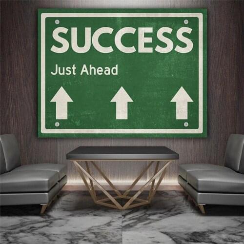 Canvas Painting Motivational English Letter Green Wall Art HD Printings Poster Home Decor Modern Living Room Modular Pictures