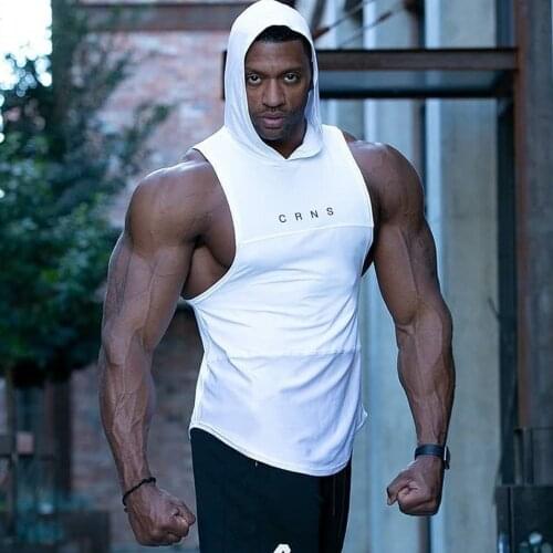 Bodybuilding Tank Tops Men Gym Fitness Cotton Hooded Vest Sleeveless Shirt Workout Hoodie Summer Casual Fashion Singlet Clothing