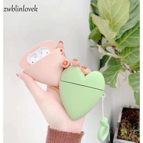 3D Cute Heart Soft Keychain Cases For Apple Airpods 1 2 3 Earphone Wireless Bluetooth Earphone Cover For Pods Air Charging Box