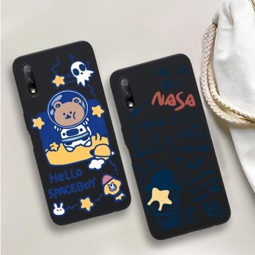 Cute cartoon pattern Black Soft Phone Case For Huawei P40 P30 P20 Mate 10 20 30 40 Pro lite Plus P smart 2019 2020 TPU Cover