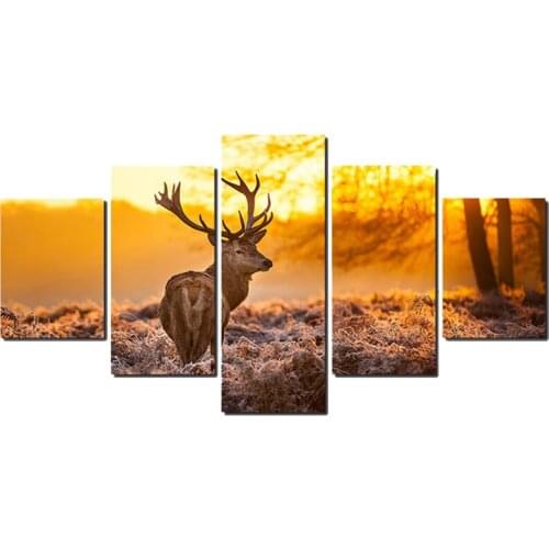 5 parts / sentence full of 5d diy magic diamond painting Savannah animal deer cross stitch forest deer hand home decorative
