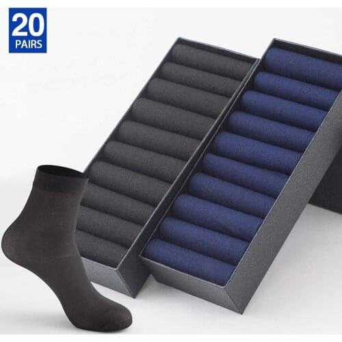 10 Pairs Men Ultra-thin Summer Socks High Quality Business Socks Fashion Casual Breathable Thin Bamboo Male Cool Socks Meias
