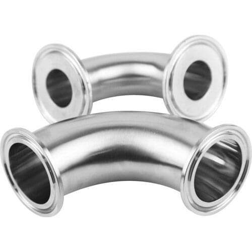 OD51mm 2 Inch Pipe 304 Stainless Steel 90 degree Sanitary Elbow Pipe Fitting Tri Clamp