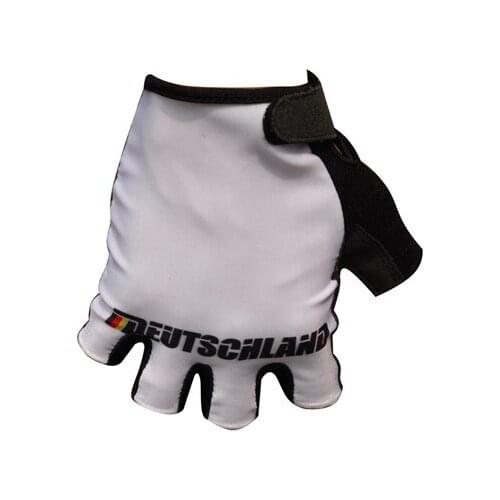 2016 GERMAN NATIONAL TEAM One Pair Sports Half Finger Cycling Jersey Gloves MTB Road Mountain Bike Bicycle Gel Gloves