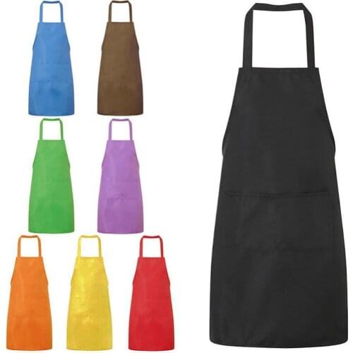 Solid Color Oil-resistant Restaurant Home Kitchen Cooking Protective Apron