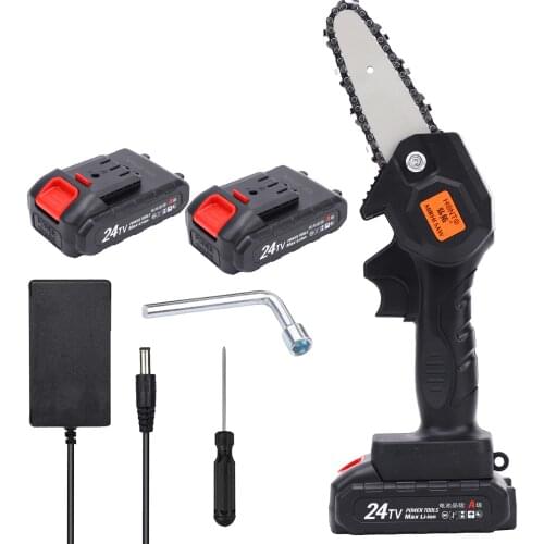 Electric Chain Saw Cordless Pruning Saw 6000mAh Rechargeable 4-In Mini Chainsaw One-Hand Lightweight Pruning Shears Garden Tools